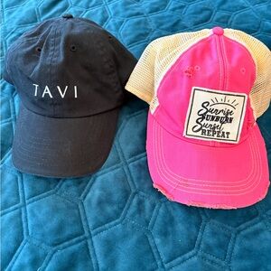 Black Tavi Hat and Pink Mesh Hat Set